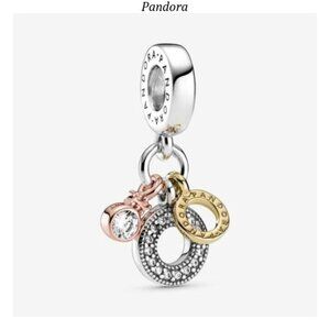 Pandora Triple Monogram & Logo Dangle Charm